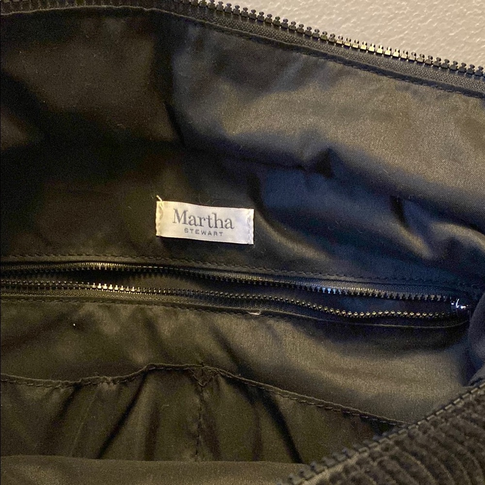 Martha Stewart Black Duffel Bag with Shiny Finish